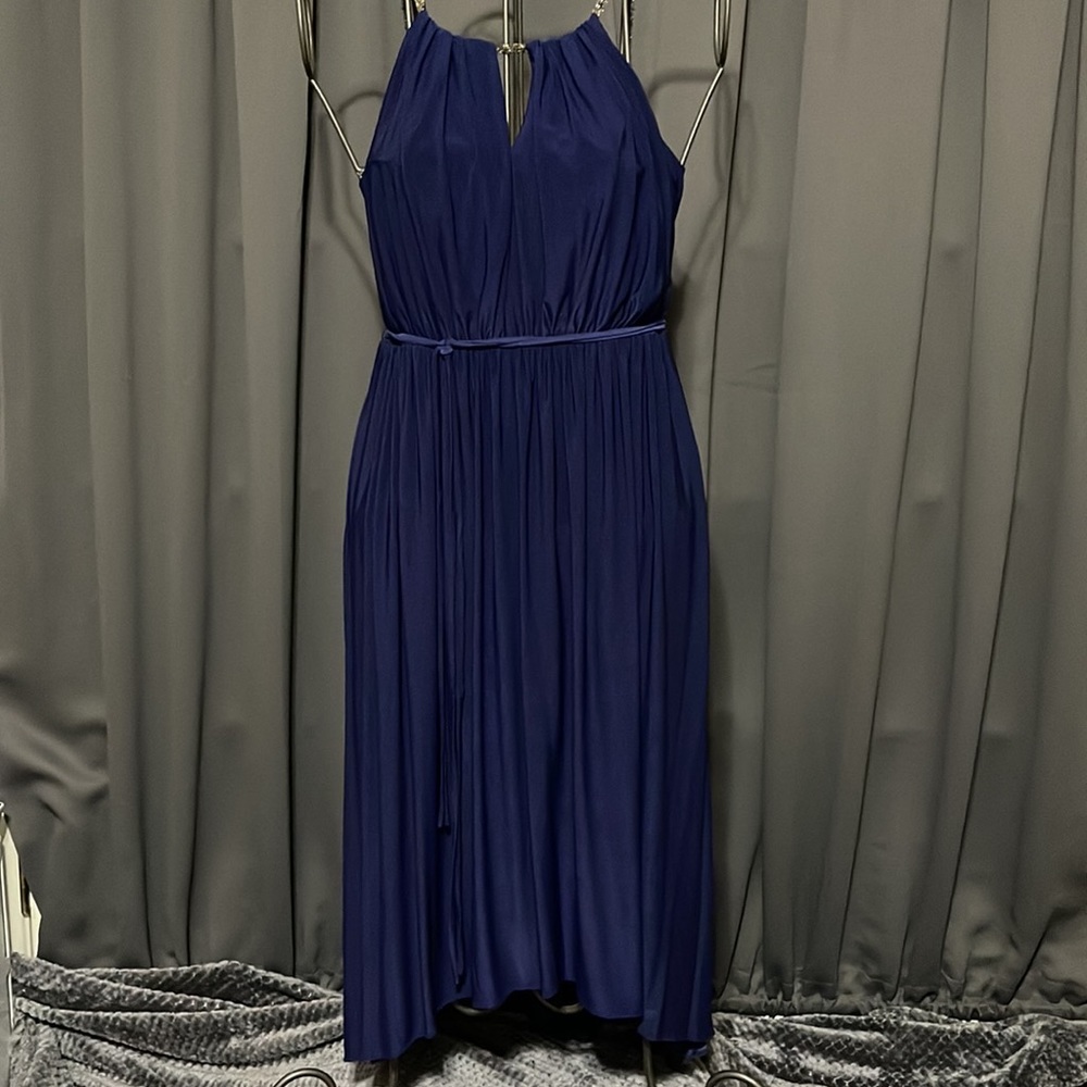 CB RSVP Dark Blue Halter beaded dress-CLEARANCE!